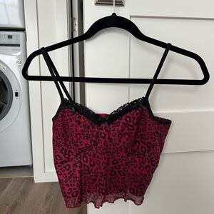 Pink Leopard Print Cami Top